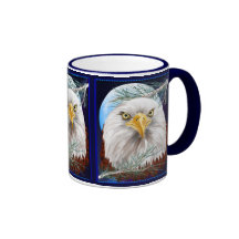 Eagle in den Kiefern-Bechern Teehaferl