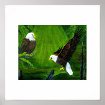 Eagles im Wald Posterdruck