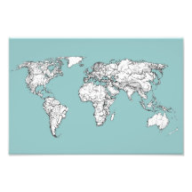 Earth turquoise ink photographic print