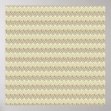 Earthy Brown and Linen Leaf Pattern Posters