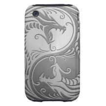 Edelstahl Yin Yang Drachen iPhone 3 Tough Cover