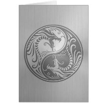 Edelstahl Yin Yang Drachen Karten