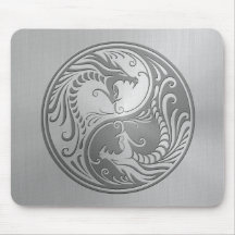 Edelstahl Yin Yang Drachen Mauspads