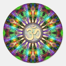Edelsteinmandala-goldenes Om-geistiger Kunst-Aufkl