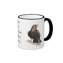 Edgar Allen Poe, Raben-Geisteskrankheits-Zitat Kaffee Haferl