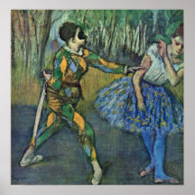 Edgar Degas - Harlekin und Columbine Poster