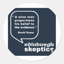 Edinburgh-Skeptiker - Hume Zitat Runder Sticker