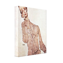 Egon Schiele - Porträt von Karl Zakovsek Galerie Gefaltete Leinwand