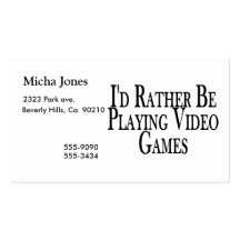 Eher spielt Videospiele Visitenkarte