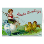 Ei-Wagen und Küken-Ostern-Karte