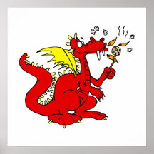 Eibisch, der Drachen röstet Plakatdrucke