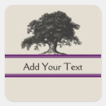 Eichen-Baum-Plantage in Lila Sticker