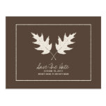 Eichen-Blätter Hochzeit im Herbsts-Browns Save the Postkarten