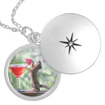 Eichhörnchen, das ein Cocktail trinkt Personalisierte Halskette