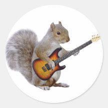 Eichhörnchen, das Gitarre spielt Runde Sticker