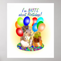 Eichhörnchen-Geburtstag Posterdrucke