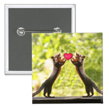 Eichhörnchen im Liebe-Foto Buttons