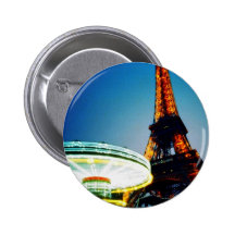 Eiffel Night Two Pinback Buttons