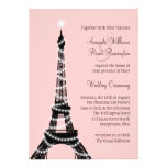 Eiffel Tower Twinkles Wedding Invitation (pink)