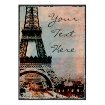 Eiffel-Turm an der Sonnenaufgang-Vintagen Art Visitenkarten Vorlagen