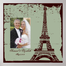 Eiffel-Turm, der gerahmte Foto-Collage Wedding ist Plakatdrucke