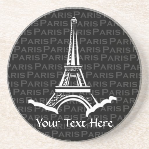 Eiffel-Turm-Paris-Muster-Sandstein-Untersetzer