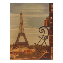 Eiffel-Turm, Parism Frankreich Acryl auf Leinwandk Postkarte