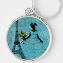 Eiffelturm-Braut Keychain Schlüsselbänder