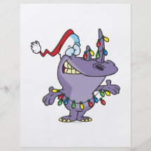 ein alberner niedlicher Weihnachtssanktrhino Personalisierte Flyer