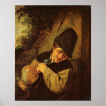 Ein Bauer, der einen Krug und ein Rohr, c.1650-55  Posterdruck