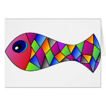 Ein bunter Fisch Karte
