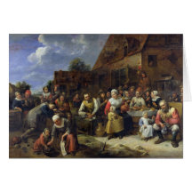 Ein Dorf-Bankett Grußkarte