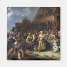 Ein Dorf-Bankett Kühlschrankmagnet
