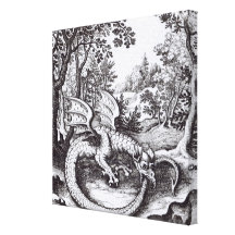 Ein Drache im Wald Leinwand Drucke