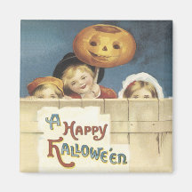Ein glücklicher Vintager Magnet Halloweens Kühlschrankmagnete