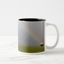 Ein Goldschatz sitzt an einem Regenbogenende Kaffeehaferl
