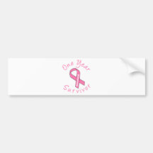Ein Jahr-Überlebender (Kreis-rosa Band) Auto Sticker