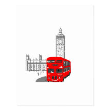 Ein lächelnder London-Bus Postkarten