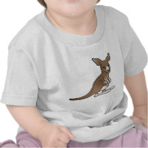 Ein niedlicher Känguru mit einem joey in seinem Be Shirts