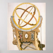 Ein Orrery entworfen von Tycho Brahe (1546-1601) v Posterdrucke