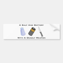 Ein Salz und eine Batterie mit einer tödlichen Waf Auto Sticker