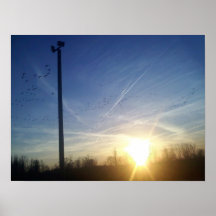 Ein Scheunen-Sonnenuntergang Posterdruck