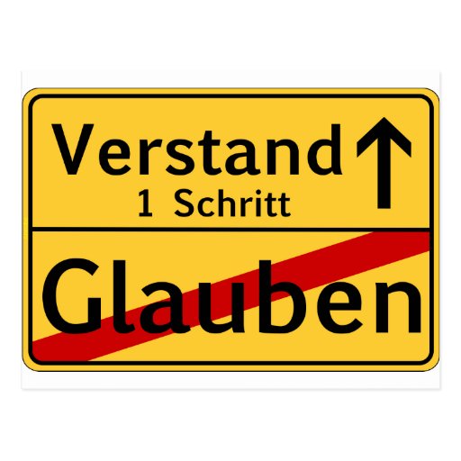 Ein Schritt vom Glauben zum Vestand Postkarten