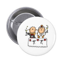Ein Toast zum Braut-und Bräutigam-Knopf Anstecknadelbuttons