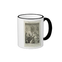 Ein Vater, der zu seiner Familie durch das Kerzenl Tasse