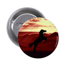 Eine aufrichtenpferdeSilhouette Anstecknadelbuttons