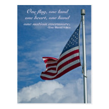 Eine Flagge, ein Land, eine Herzpostkarte