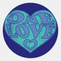 Eine Liebe Retro Runde Sticker