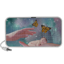 Eine niedliche Fantasie des Babys in der Hand Mp3 Speaker