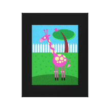 Eine Rosa-Giraffen-Leben in meiner Hinterhof einge Galerie Gefaltete Leinwand